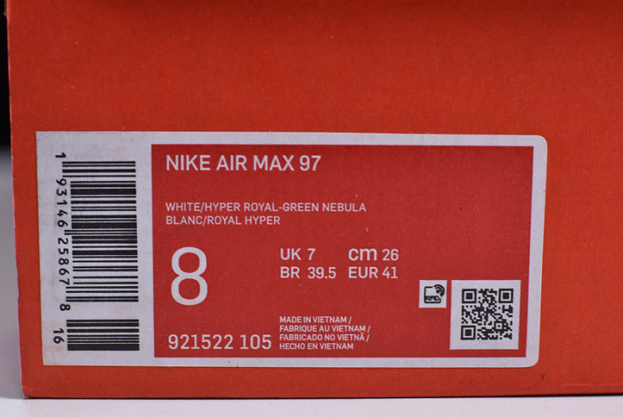 nike air max 97 "white royal green nebula" 921522-105